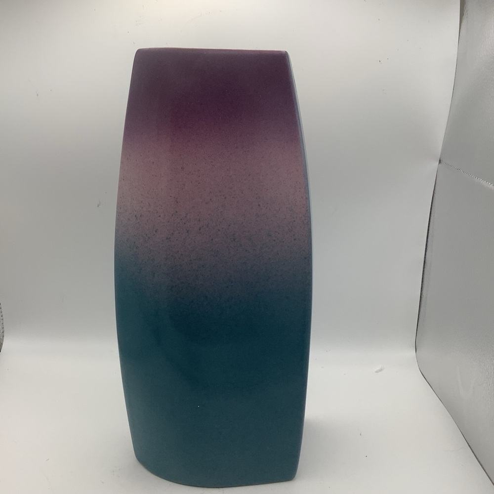 Purple and Blue Ombre Triangular Ceramic  Vase